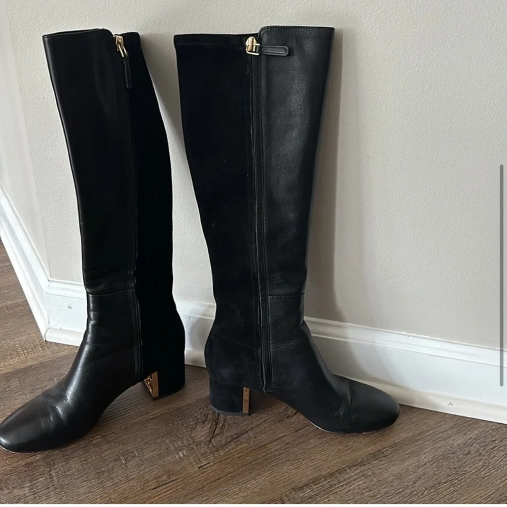 Tory Burch Suede & Leather Knee High Boots - Picture 3 of 5